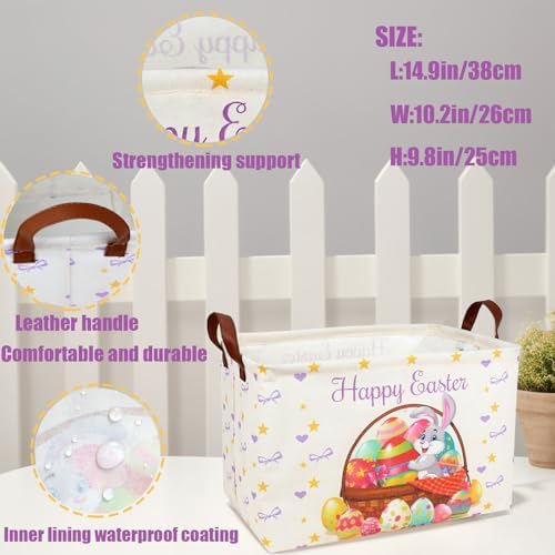 Easter Basket for Kid Large Empty Baby Rectangular Cute Easter Gift Storage - Image 4