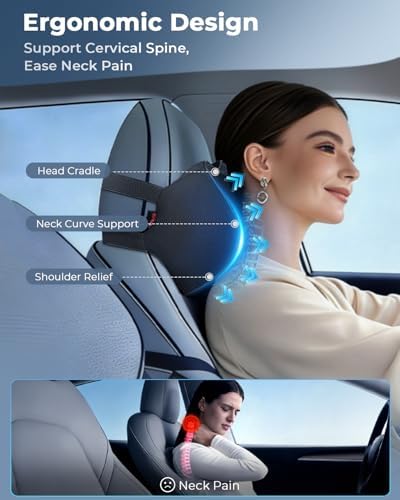 Aukee Car Headrest Pillow Memory Foam Car Neck Pillow - Image 2