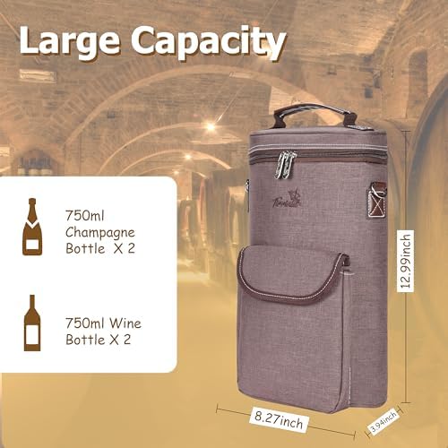 Tirrinia 2 Bottle Wine Cooler Tote Carrier - Image 5