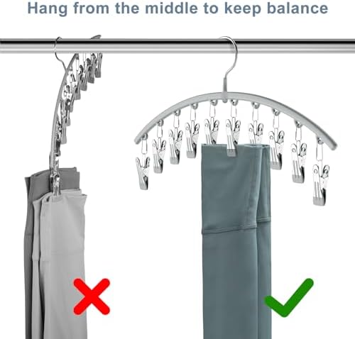 Volnamal Legging Organizer for Closet, Metal Yoga Pants Hanger w/Rubber Coated - Image 4