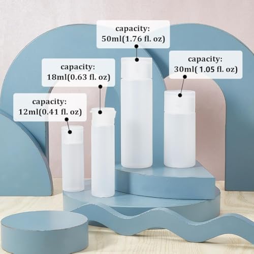 BENECREAT 8 Pack 50ml 1.7oz Clear Squeezable Plastic Sample Flip Cap Bottle - Image 5