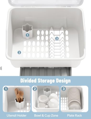 Tomorotec Plastic Dish Drying Rack & Drain Board - Image 4
