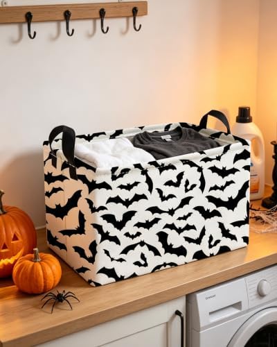 Essme Rectangular Bat Baskets, Halloween Storage Box, Cute Basket - Image 4