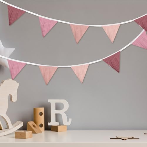 Oudain 2 Pcs Pennant Banner Flags Nursery Garland Triangle - Image 6