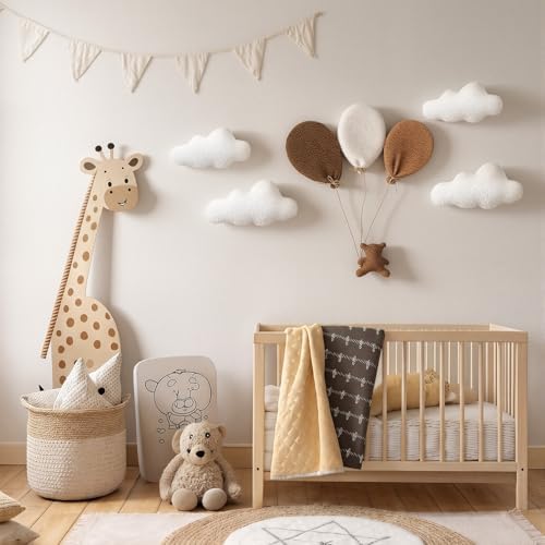 Chumia 5 Pcs Teddy Bear Nursery Wall Decor Balloons Nursery Wall Art - Image 6