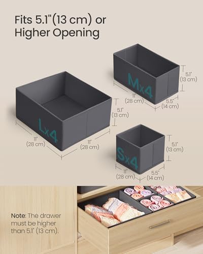 SONGMICS Drawer Organizers, Foldable Fabric Storage Boxes - Image 4