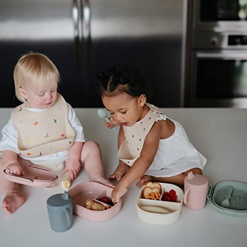 mushie Silicone Baby Bib | Adjustable Fit Waterproof Bibs - Image 3