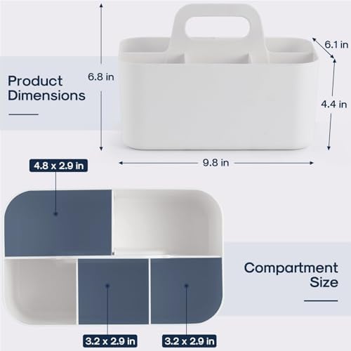 Multiuse Caddy Organizer with Handle, Portable Divided Plastic Tote Bin - Image 5