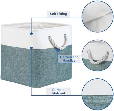 Temary 12 Inch Cube Storage Baskets 4 Pack Fabric Storage Bin - Image 3