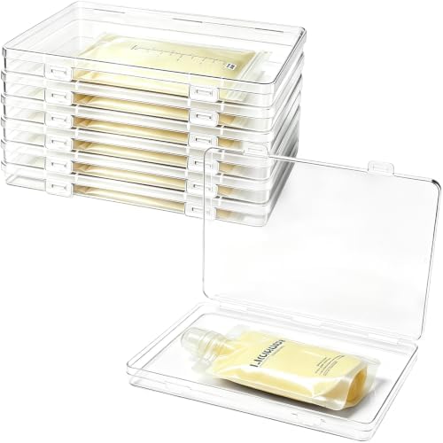 6 Pcs Clear Flat Breast Milk Freezer Storage Organizer, Space Saving Breastmilk by Panxxsen