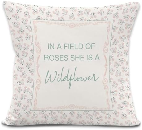 in A Field of Roses She is A Wildflower Throw Pillow Cover, Baby Girl Nursery by LRyeisahh