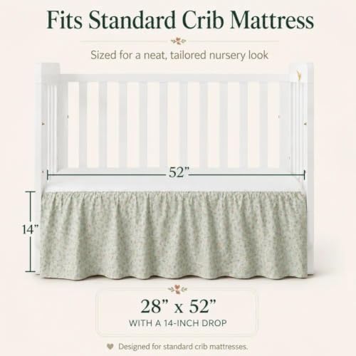Crib Skirt Dust Ruffle, Microfiber Crib Bed Skirt - Image 3
