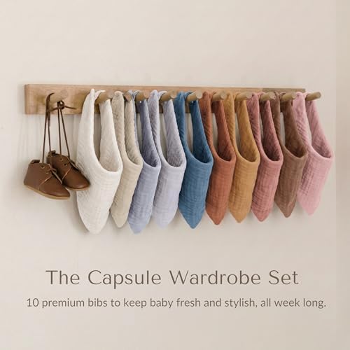 Konssy 10 Pack Baby Muslin Bandana Bibs - Image 6