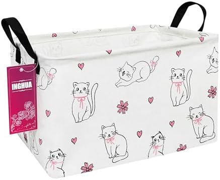 Rectangular Love cat Storage Basket by INGHUA