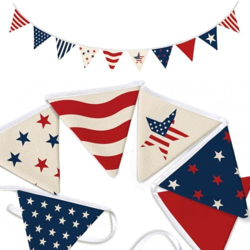 Patriotic 4th of July Decorations Banner Red and Blue Garland Flags by Unknown