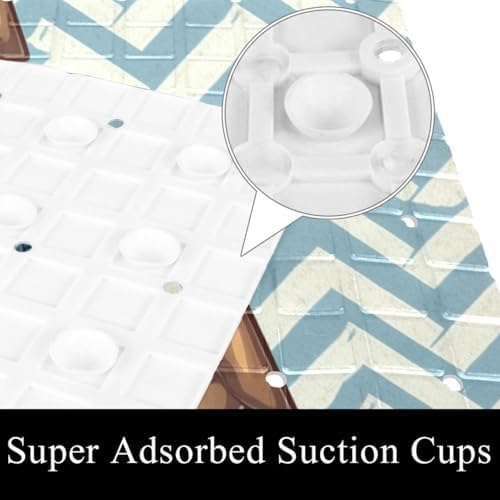 Shower Mat Non Slip, Anchor Zigzag Pattern Anti Slip Bath Mat - Image 3
