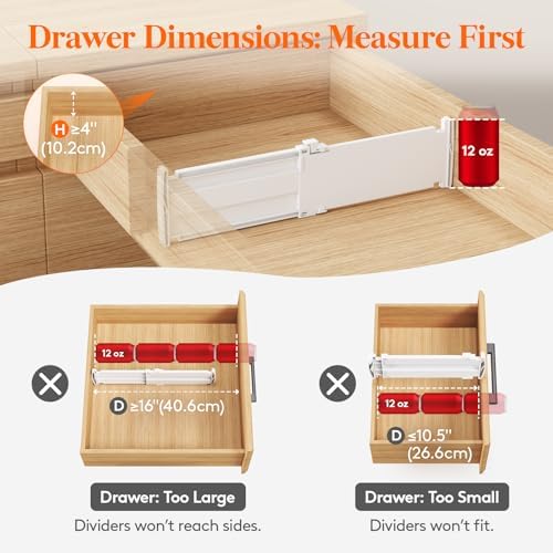 Lifewit 16 Pack 4" High Drawer Divider, Adjustable Drawer Organizer Clothes - Image 6