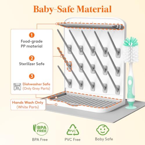 Lifewit 15-Hooks Baby Bottle Drying Rack - Image 6