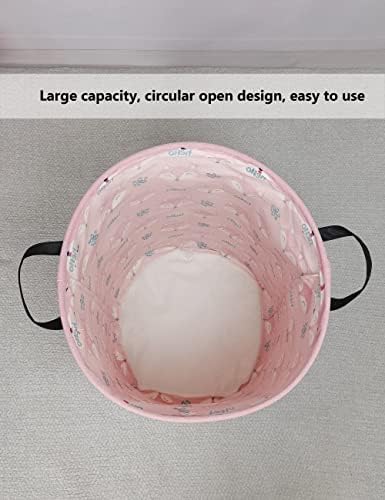 QUEENLALA Large Foldable Round Storage Basket Laundry Hamper - Image 6