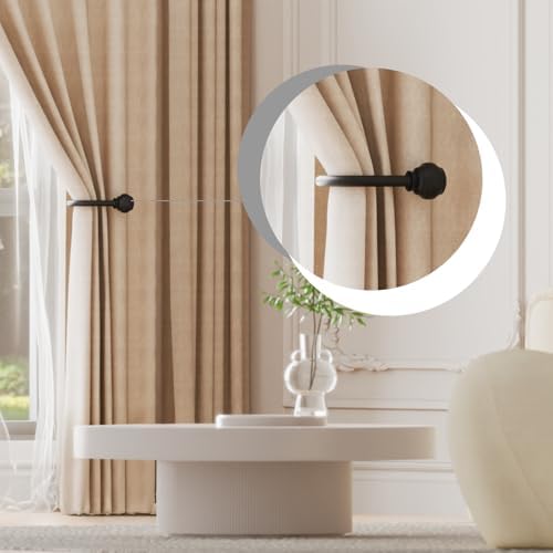 Hion Curtain Holdbacks Black 4pcs, Curtain Tiebacks Wall Mounted Hooks - Image 4
