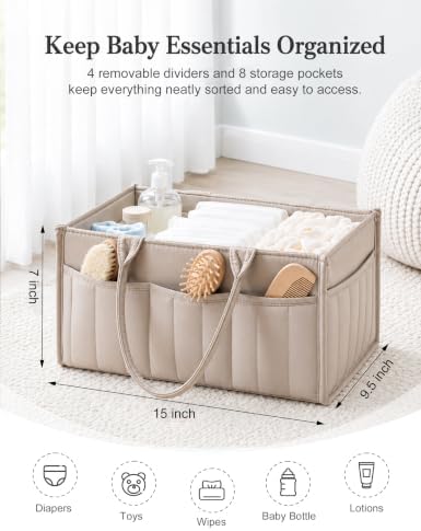 Quilted Diaper Caddy Organizer - Image 2