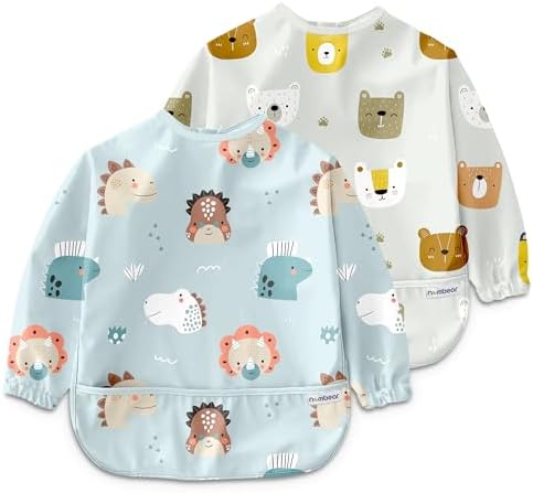 Waterproof Smock Baby Bibs for Eating by Nombear