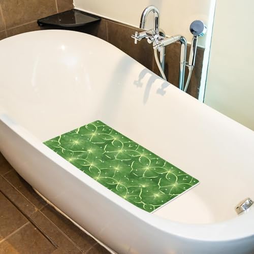 Bathtub Mat Non Slip 26.8x15.1In, Clover Leaves Bath Mat - Image 5