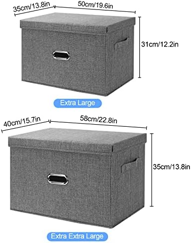 Large Linen Fabric Foldable Storage Bins - Image 7
