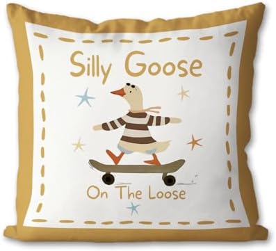 Funny Silly Goose Throw Pillow Covers Playroom Nursery Decor by Unknown