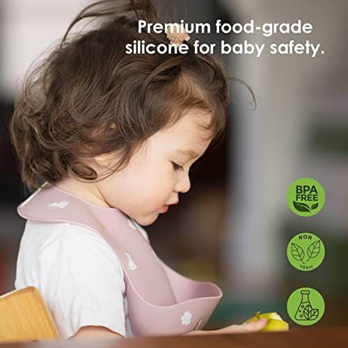 ROCCED Baby Silicone Bibs 2 Sets Baby Bibs - Image 2