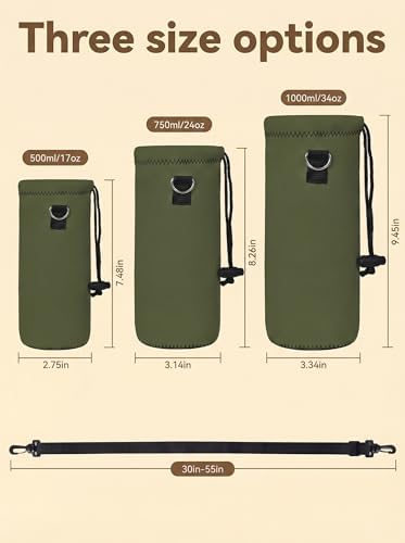 AUPET Water Bottle Bag Carrier, 24oz/32oz Insulated Neoprene bottle Sling - Image 5