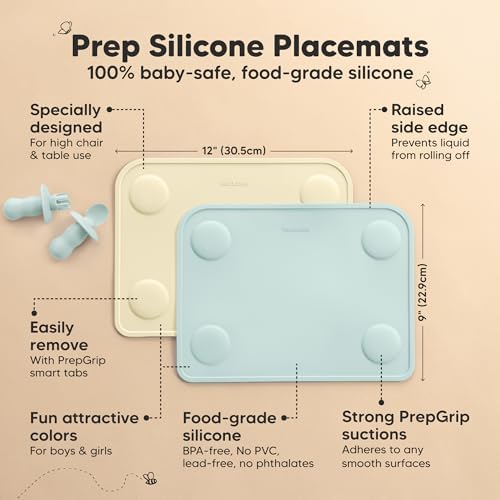 KeaBabies 2pk Silicone Placemats - Image 2