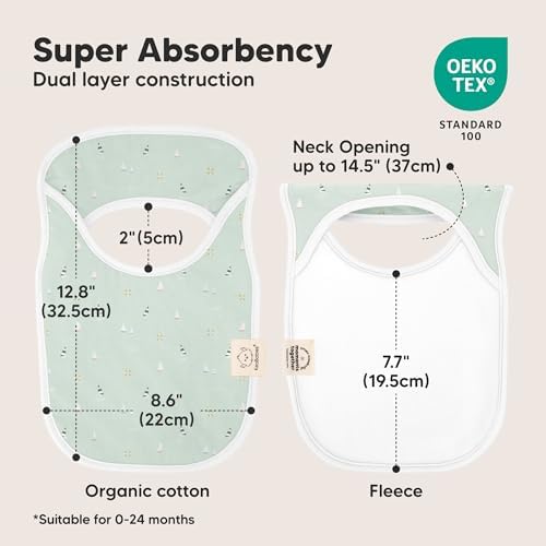 KeaBabies 8-Pack Bibs for Baby Girls, Pullover Baby Bibs - Image 3