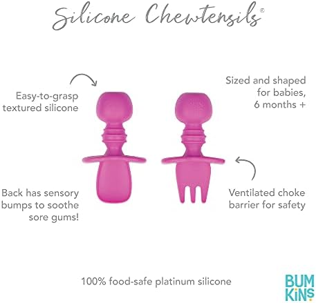 Bumkins Baby Utensils Set, Chewtensils Silicone Spoons - Image 5