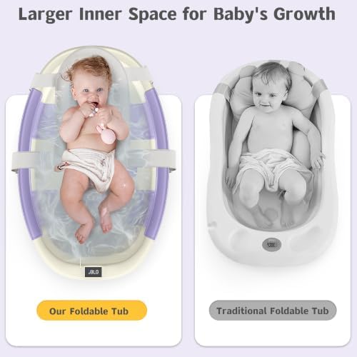 Collapsible Baby Bathtub for Newborn to Toddler 0-36 Months, Spacious Foldable - Image 6