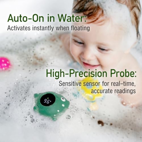 Baby Bath Thermometer, Manta Ray Won't Flip Over, 3-Icon Alert, Auto On/Off - Image 2