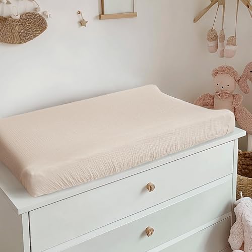 Konssy 100% Cotton Muslin Changing Pad Cover 2 Pack - Image 5
