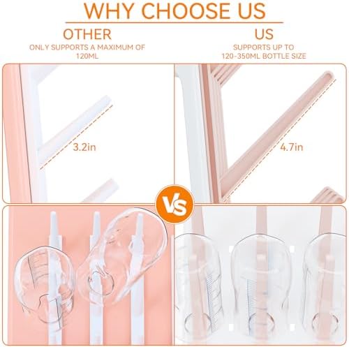 SuoXing Baby Bottle Drying Rack Space Saving, BPA Free Countertop Vertical - Image 4