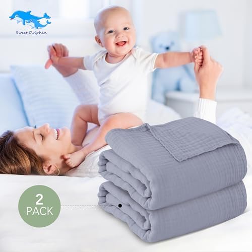 SWEET DOLPHIN Muslin Baby Bath Towels Blanket - Image 3