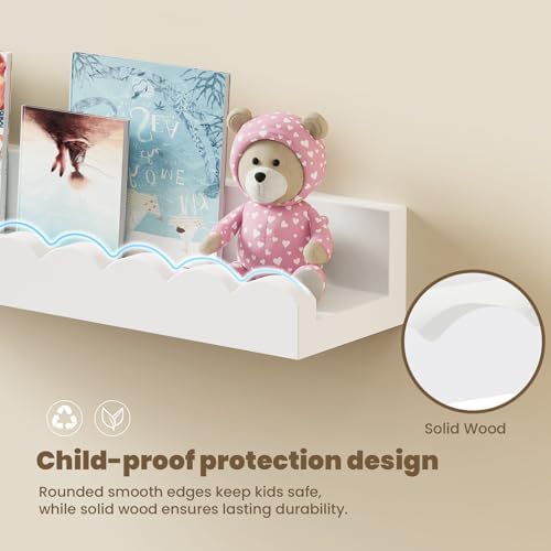 3-Pack Scalloped Shelves, Nursery Shelves, Floating Book Shelves - Image 4