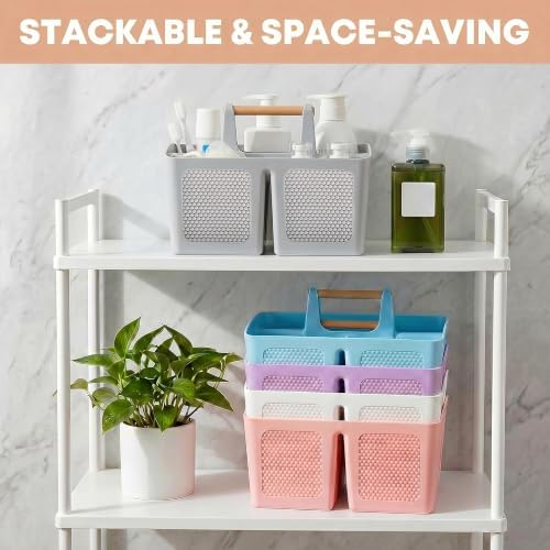 Haundry Plastic Light Gray Shower Caddy Basket - Image 6