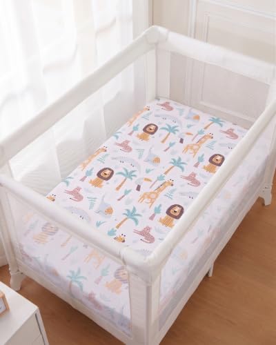 Pack and Play Sheets Fitted, Mini Crib Sheets 38x26 Inch - Image 6