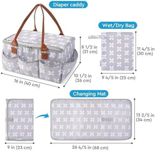 Moteph Diaper Caddy with Changing Mat, Large Baby Diaper Caddy Organizer with - Image 6