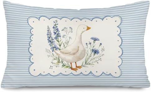 Blue Goose Nursery Decor Throw Pillow Cover 12x20 Pillowcases by Unknown