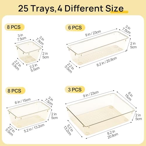 Vtopmart 25 Pack Plastic Drawer Organizers - Image 7