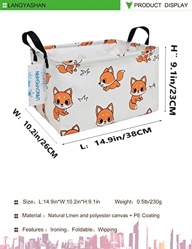 Rectangular Collapsible Storage Basket Nursery Organizer Fox - Image 2