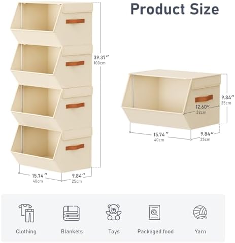 Stackable Closet Organizers and Storage Bins, Open Front Closet Shelf Organizer - Image 6