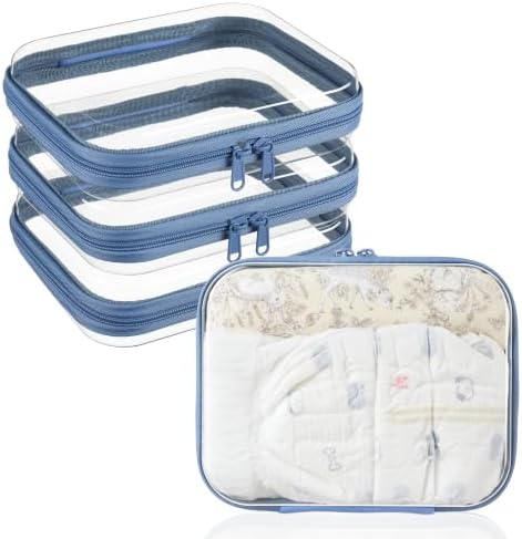 3-PCS Medium Clear Hard Shell Zipper Pouches by WELPIRT