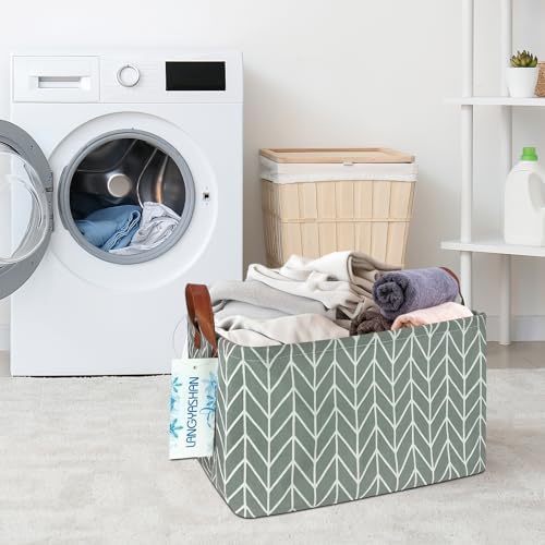 Rectangular Collapsible Grey Point Storage Basket Nursery Organizer - Image 7