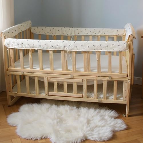 4pcs Rails Protections Cover Thick Cotton Crib Rails Protectors Adjustable - Image 7